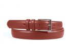 Ceinture cuir marron acajou, boucle rectangle acier poli 6051