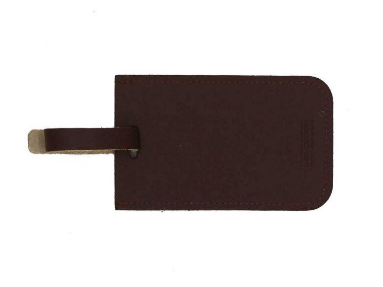 Porte étiquette en cuir marron