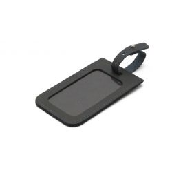 Porte étiquette en cuir gris