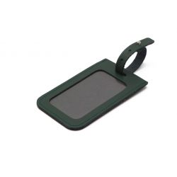 Porte étiquette en cuir vert