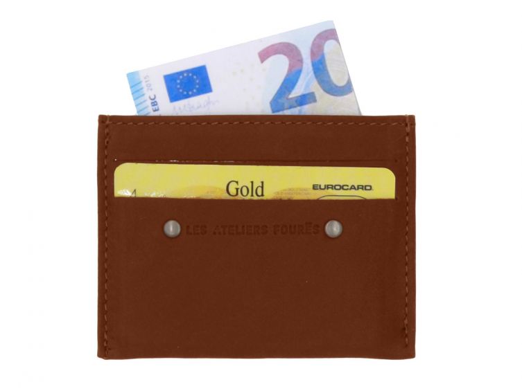 Porte-cartes 4 cartes anti-rfid en cuir cognac - 930 X