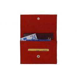 Portefeuille "Luxe" en cuir rouge - avec passant ceinture - PM-014-01 