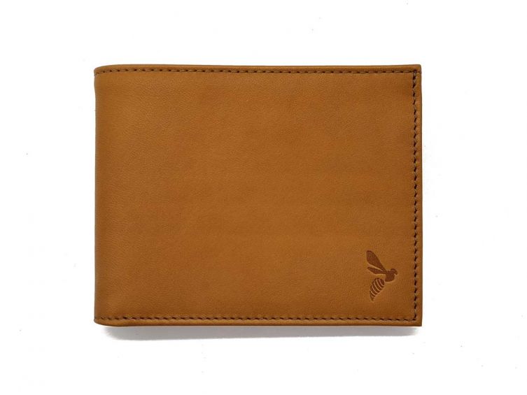 Portefeuille "Luxe" en cuir gold - 12 cm 2 volets à l'italienne - PM-015-01