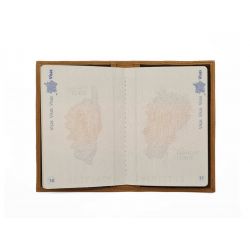 Protège passeport "Luxe" en cuir gold - simple 2 volets - PM-032-01