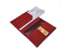 Protège passeport "Luxe" en cuir rouge - avec porte billet avion - PM-033-01