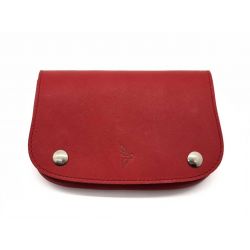 Blague à tabac "Luxe" en cuir rouge - PM-034-01