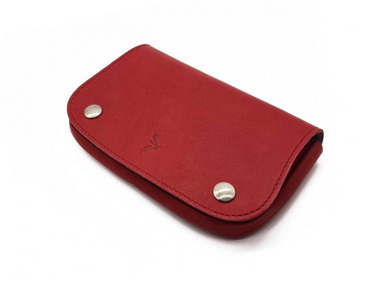 Blague à tabac "Luxe" en cuir rouge - PM-034-01