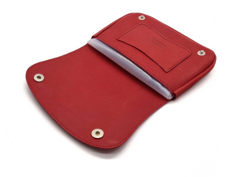 Blague à tabac "Luxe" en cuir rouge - PM-034-01