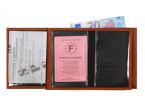 Portefeuille double rabat en cuir fauve - 969 grand