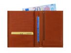 Portefeuille double rabat en cuir fauve - 969 grand