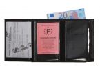 Portefeuille double rabat en cuir noir - 969 grand