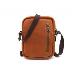 Mini pochette à bandoulière en cuir fauve - 9007