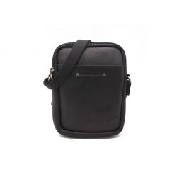 Mini pochette à bandoulière en cuir noir - 9007