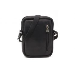Mini pochette à bandoulière en cuir noir - 9007