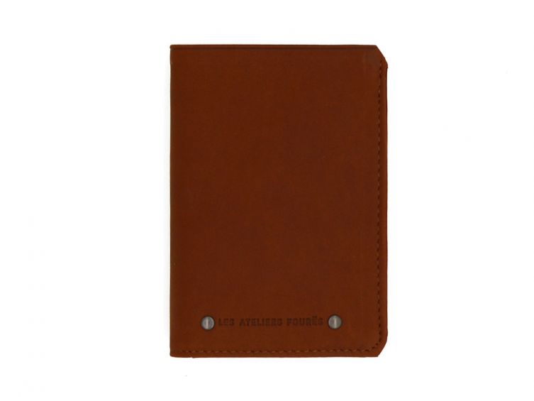 Portefeuille anti-RFID en cuir cognac - 949 X