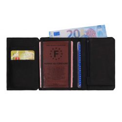Portefeuille anti-RFID en cuir noir - 949 X