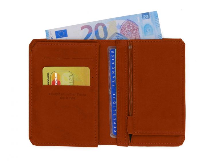 Portefeuille anti-RFID en cuir fauve - 949 X