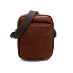Sacoche à bandoulière en cuir cognac - 9403