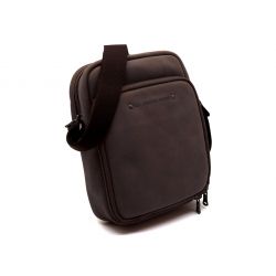 Sacoche à bandoulière en cuir marron foncé - 9403