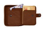 Porte-monnaie carré en cuir cognac - 9247