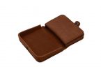 Porte-monnaie carré en cuir cognac - 9247