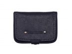Porte-monnaie carré en cuir marine - 9247