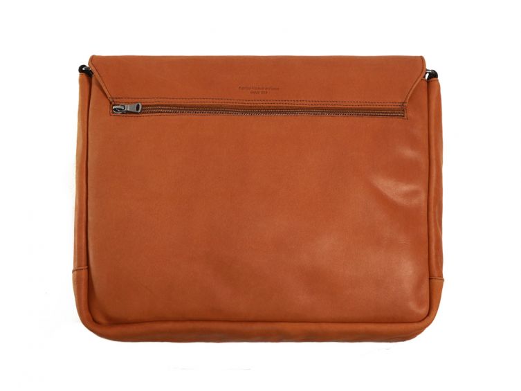 Gibecière à rabat en cuir fauve - 9490