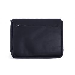 Gibecière à rabat en cuir marine - 9490