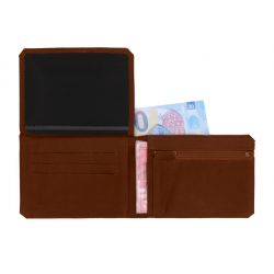 Portefeuille anti-RFID en cuir cognac - 9110 X