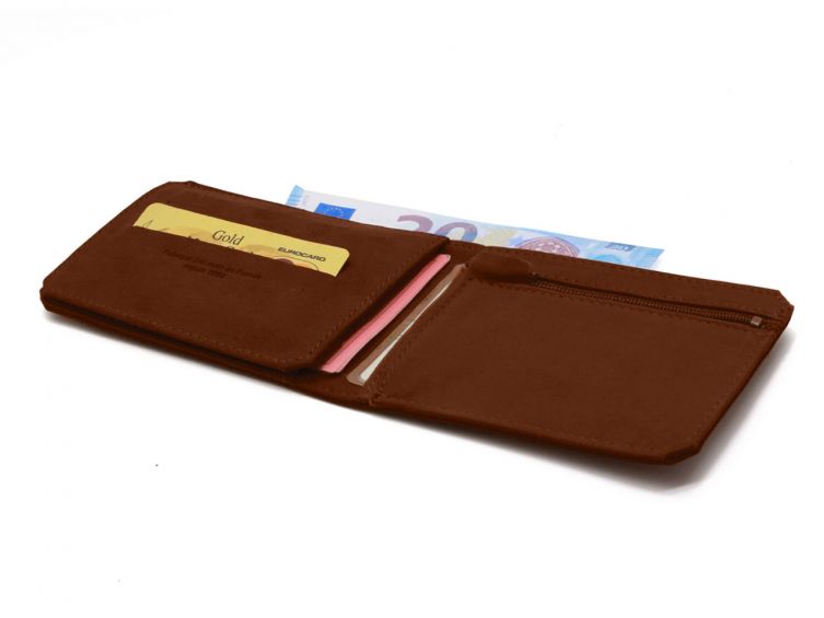 Portefeuille anti-RFID en cuir cognac - 9110 X