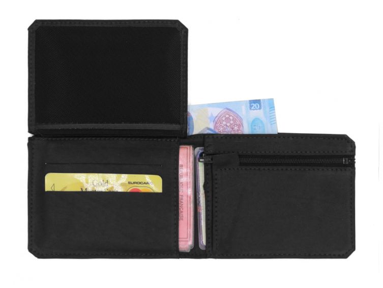 Portefeuille anti-RFID en cuir noir - 9110 X