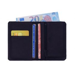 Portefeuille 2 volets anti-rfid en cuir marine - 958 X