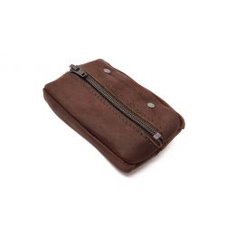 Porte monnaie grain de café en cuir cognac - 9230