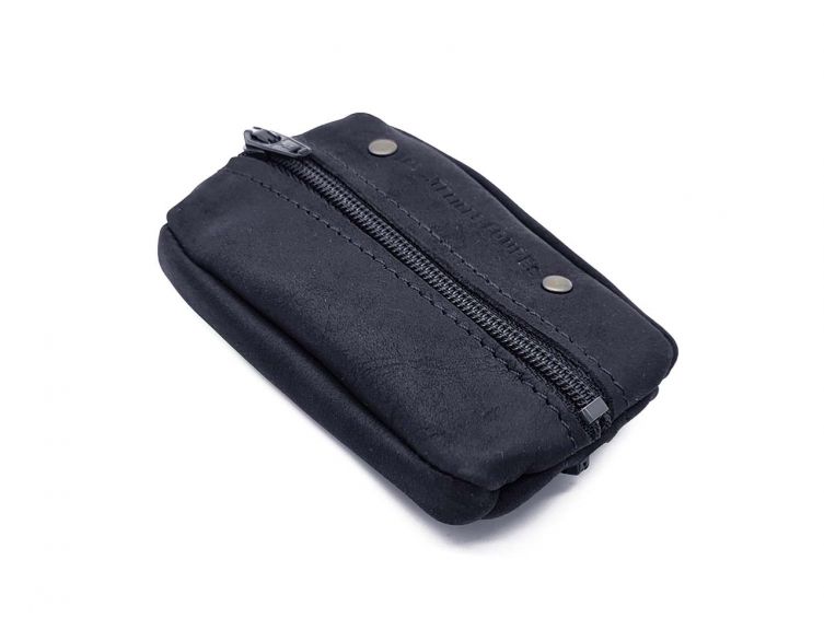 Porte monnaie grain de café en cuir marine - 9230
