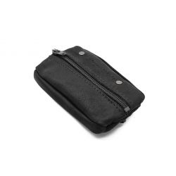 Porte monnaie grain de café en cuir noir - 9230