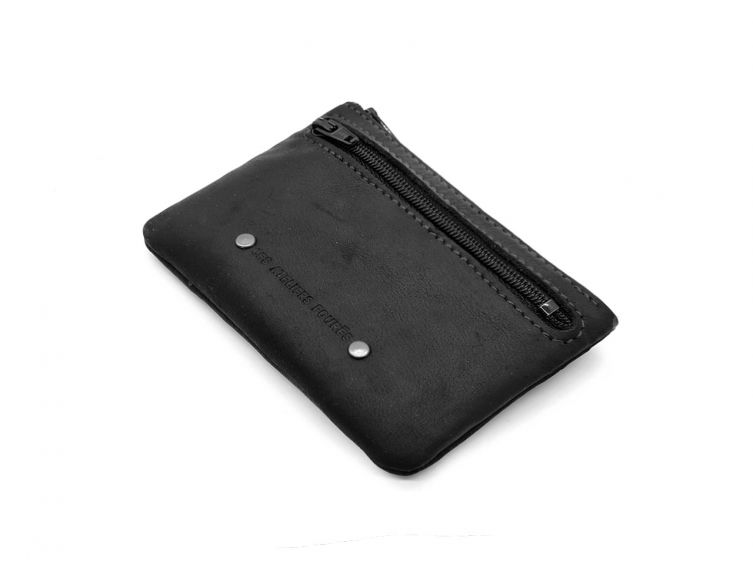 Porte monnaie et carte en cuir noir - 9106