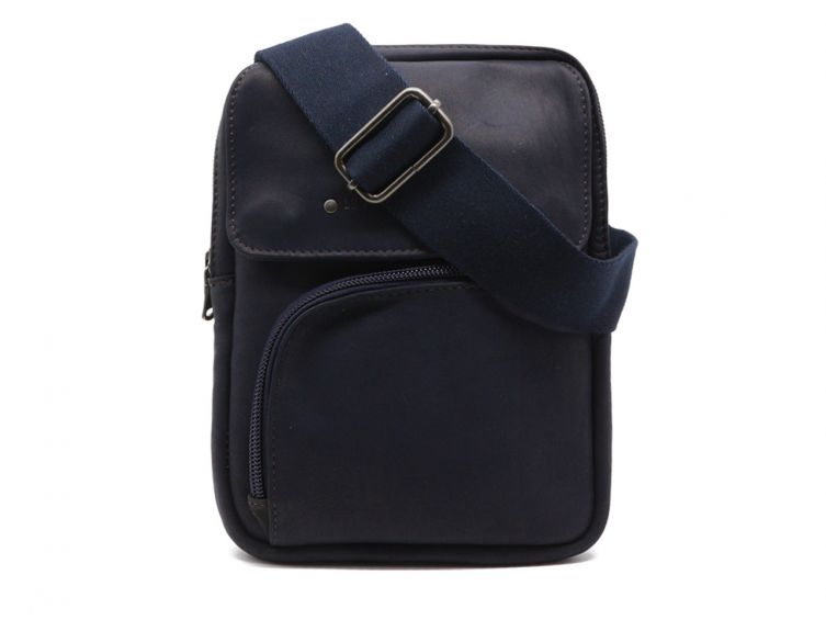 Sacoche en cuir marine - 9169