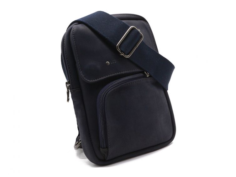 Sacoche en cuir marine - 9169