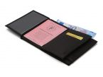 Portefeuille double rabat en cuir noir - 954 petit