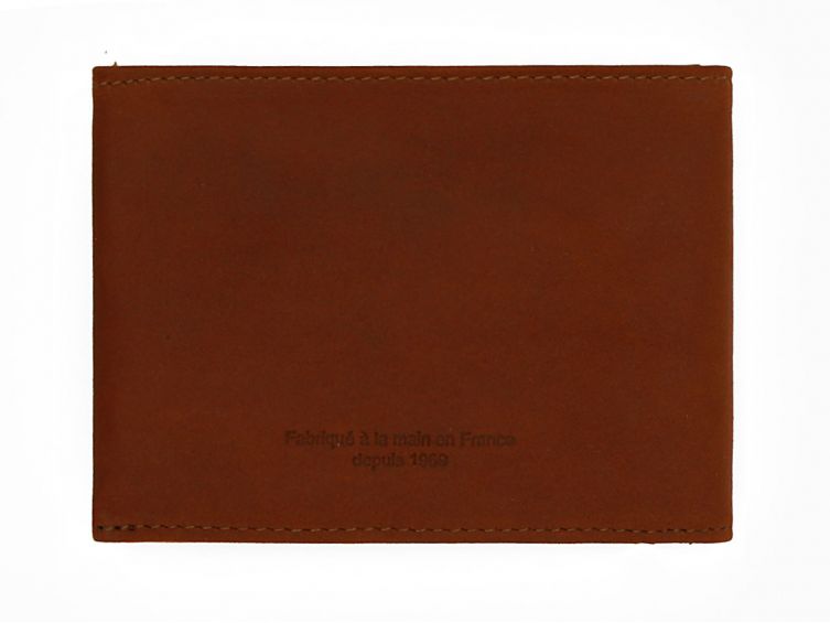 Portefeuille à l'italienne en cuir fauve - 955