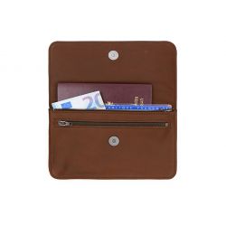 Compagnon format Iphone X+ en cuir cognac - 999