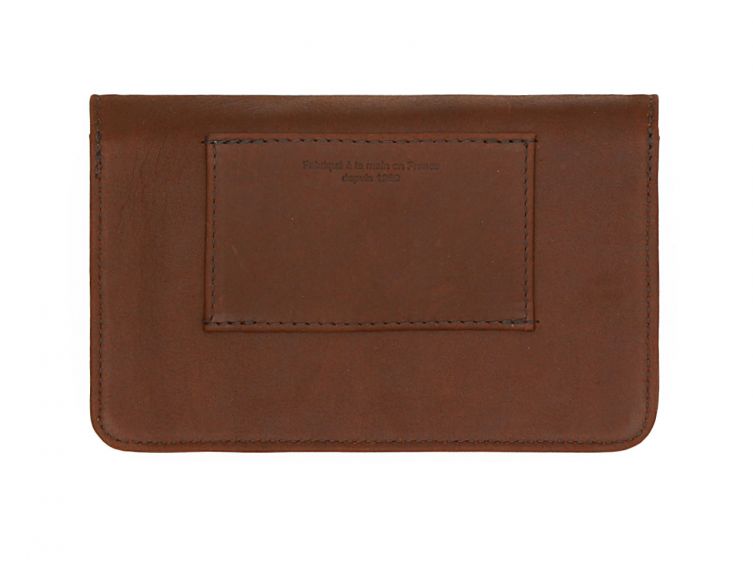 Compagnon format Iphone X+ en cuir cognac - 999