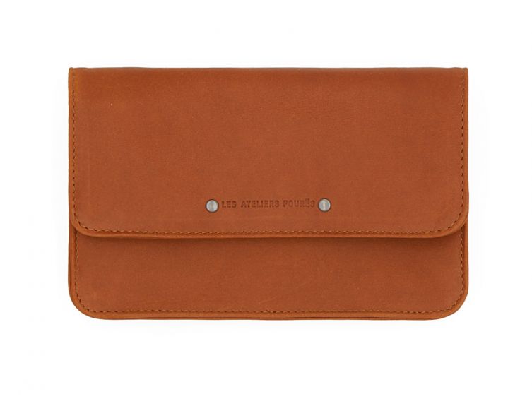 Compagnon format Iphone X+ en cuir fauve - 999