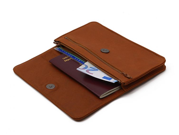 Compagnon format Iphone X+ en cuir fauve - 999