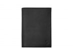 Portefeuille "Luxe" en cuir noir - 15 cm, 2 volets - PM-006-01