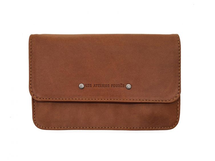 Compagnon format Iphone X en cuir fauve - 998