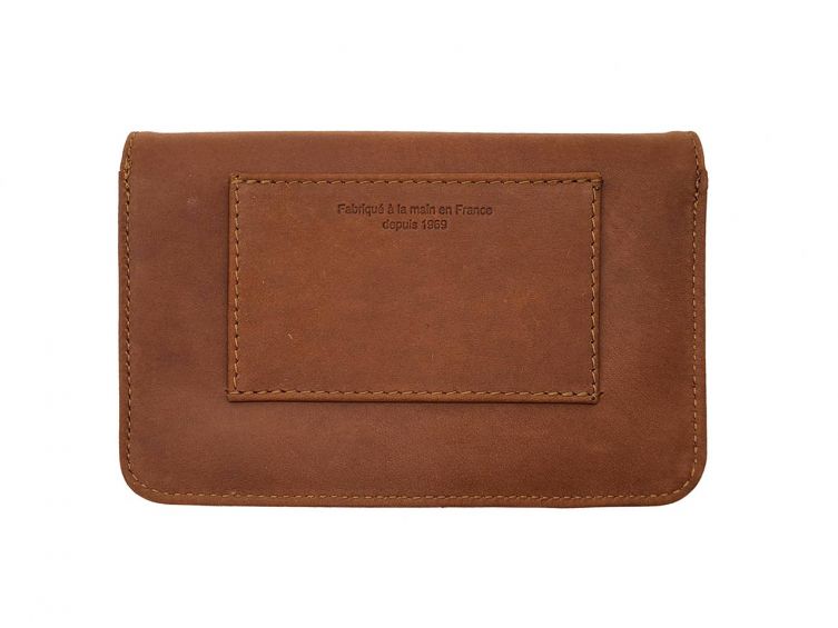 Compagnon format Iphone X en cuir fauve - 998