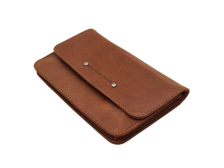 Compagnon format Iphone X en cuir fauve - 998