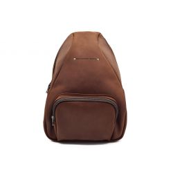 Sac à dos poire en cuir cognac - 9319