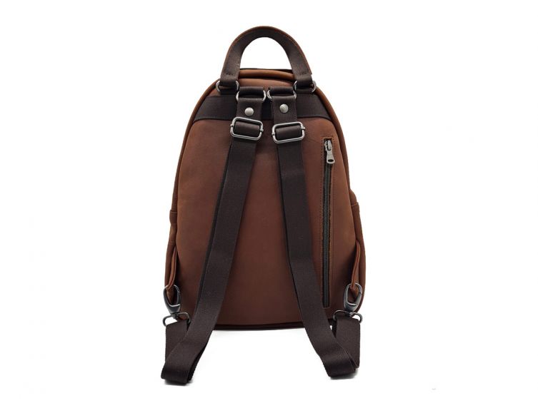 Sac à dos poire en cuir cognac - 9319